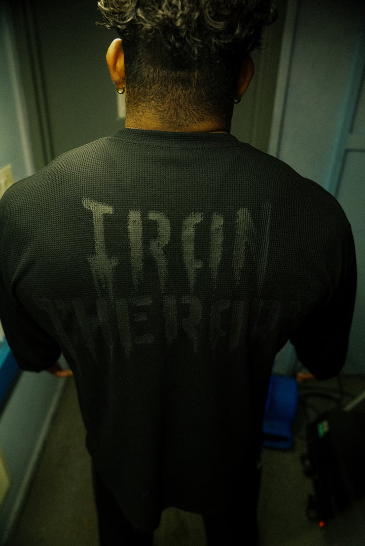 Onyx Black Iron Therapy Long-Sleeve Waffle Thermal