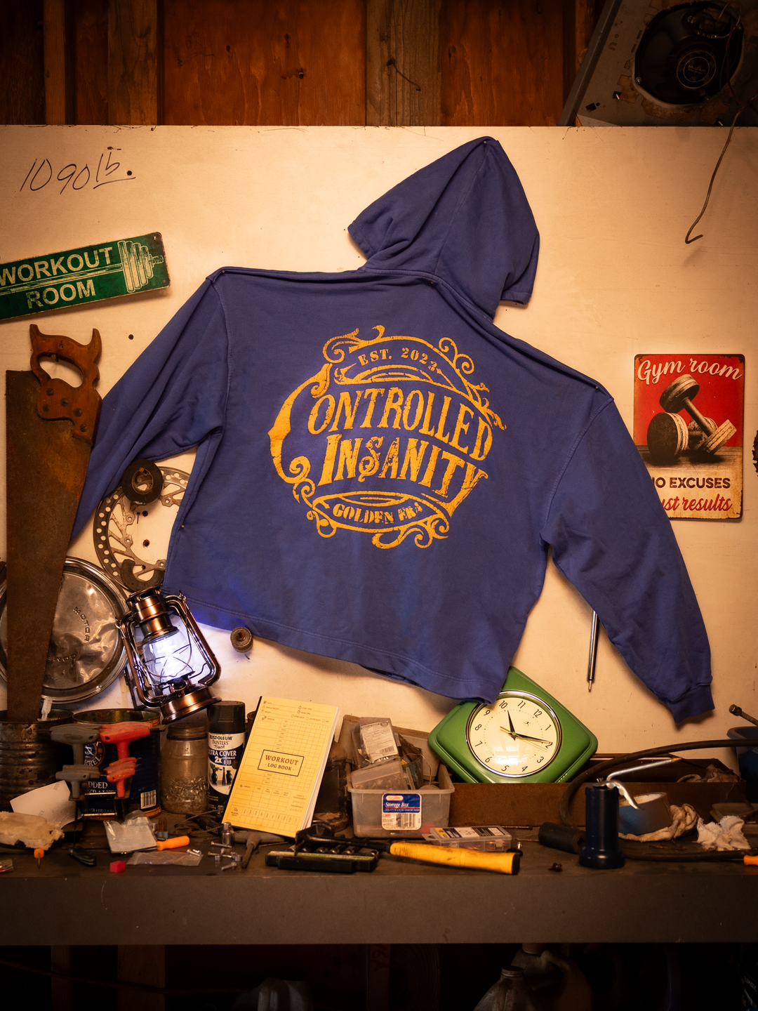 Royal Blue Vintage Washed Zip Up Hoodie – Controlled Insanity