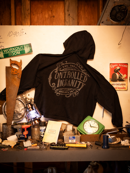 OG Black Vintage Washed Zip Up Hoodie