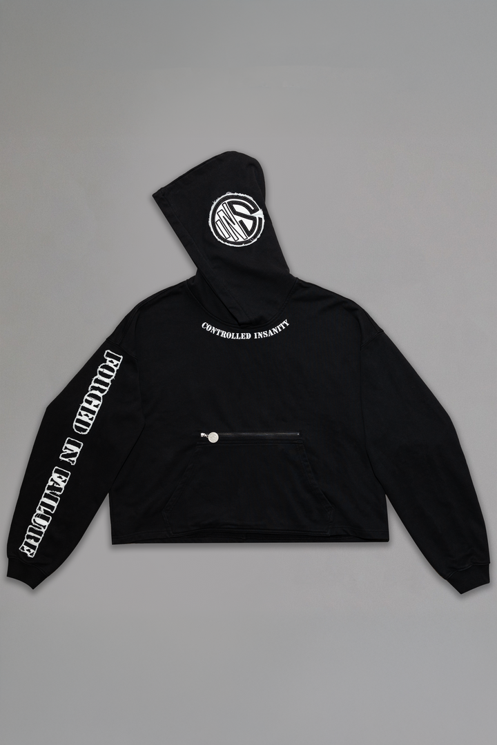 CI Patched Crop Hoodie