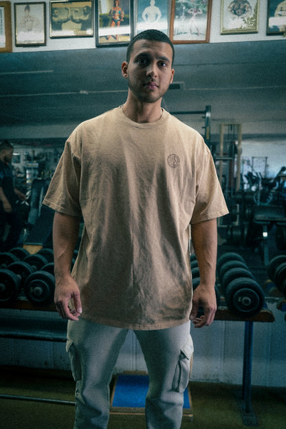 Beige Scorpion Acid Wash Tee