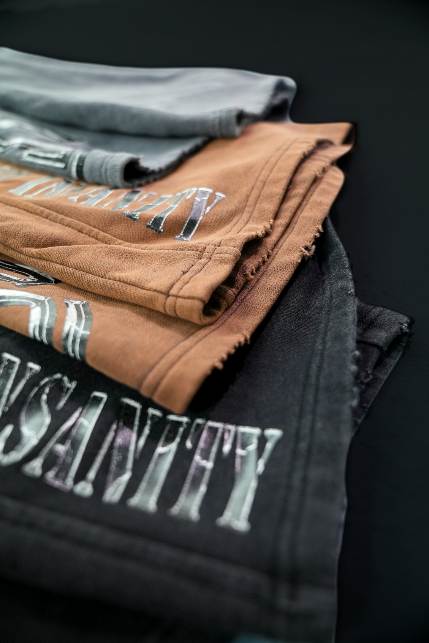 Acid Gray Stone Washed Shorts