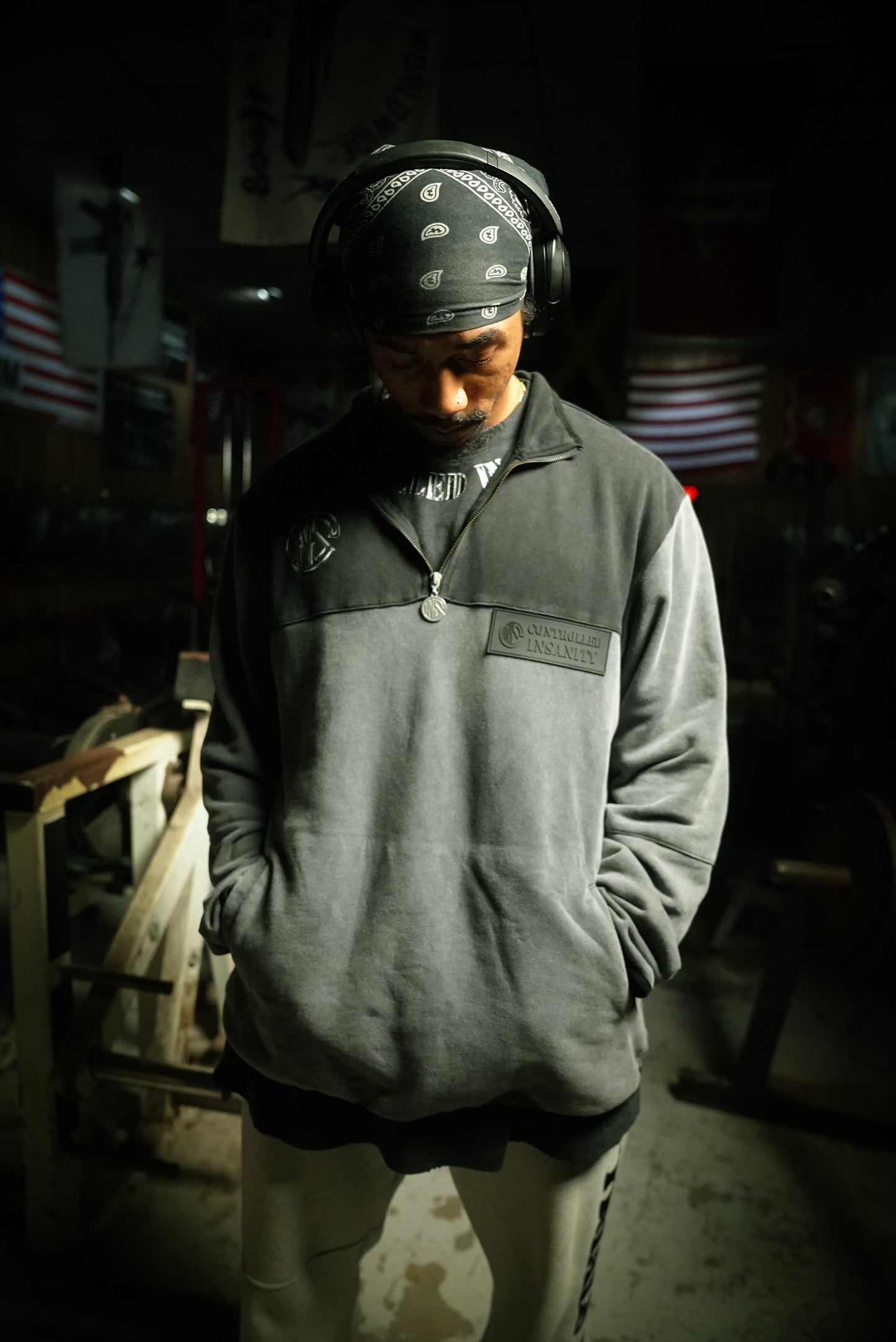 Gunmetal Gray Suede Quarter-Zip