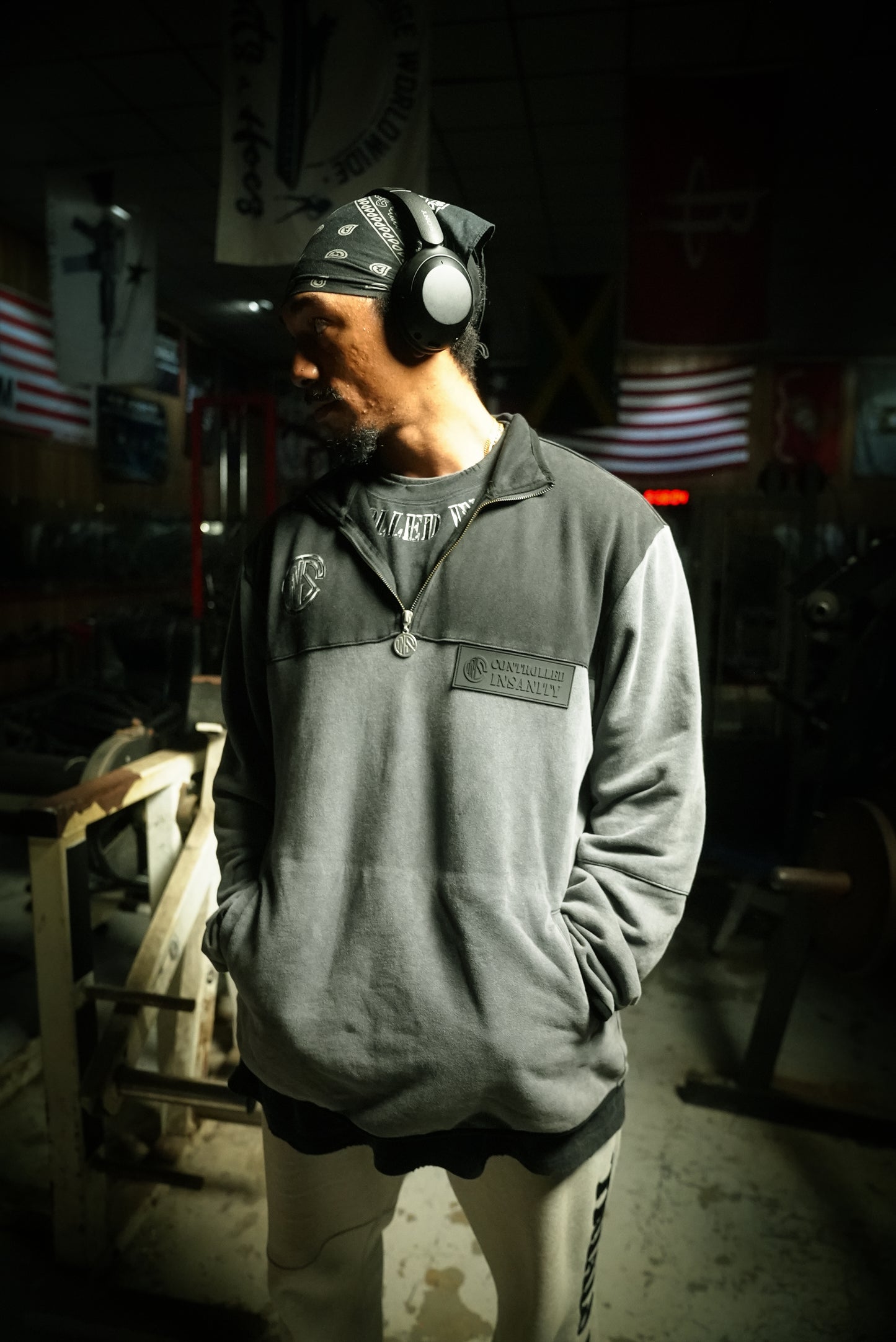 Gunmetal Gray Suede Quarter-Zip