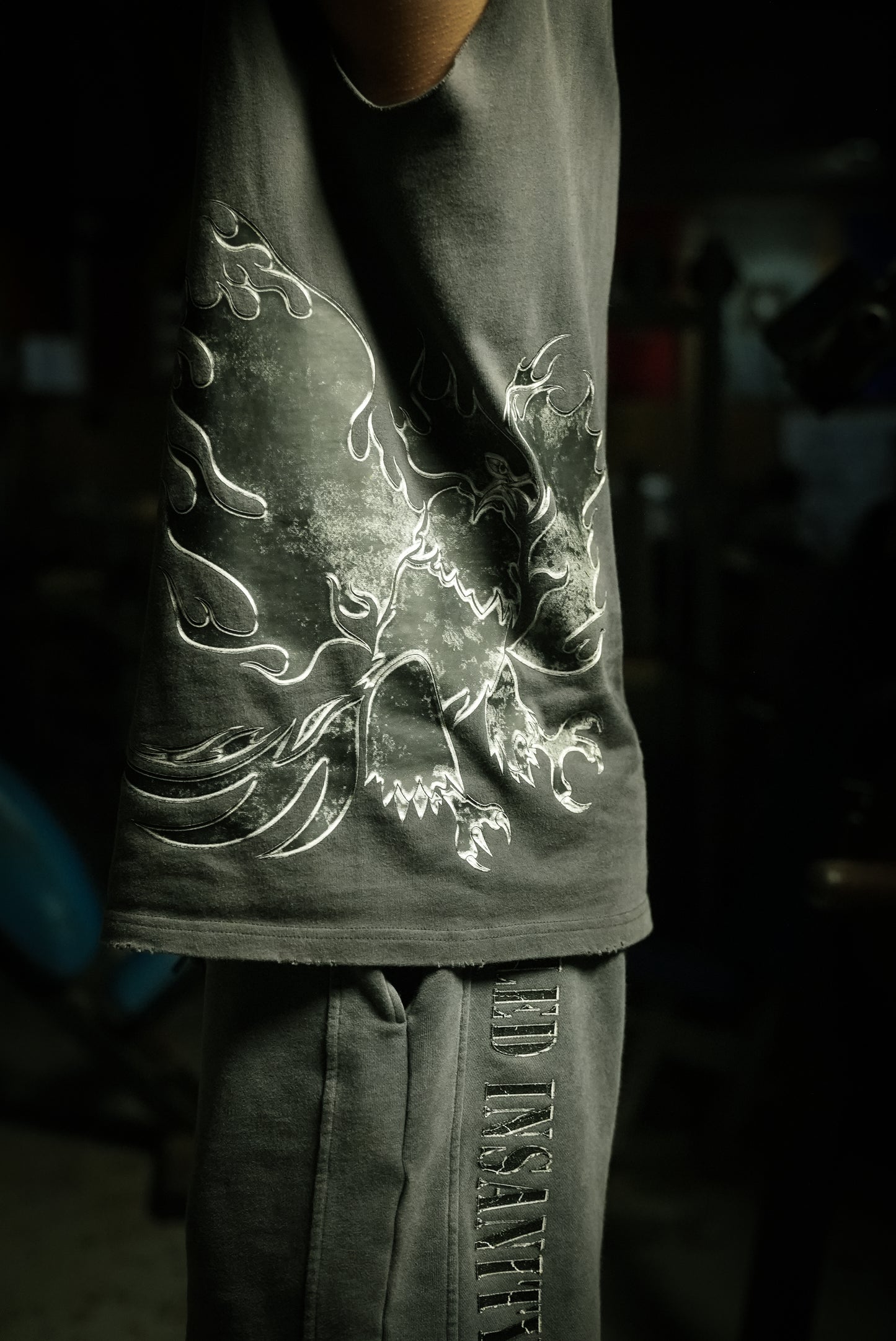 Acid Gray Stone Washed Shorts