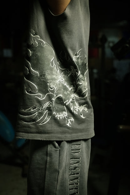 Acid Gray Stone Washed Shorts