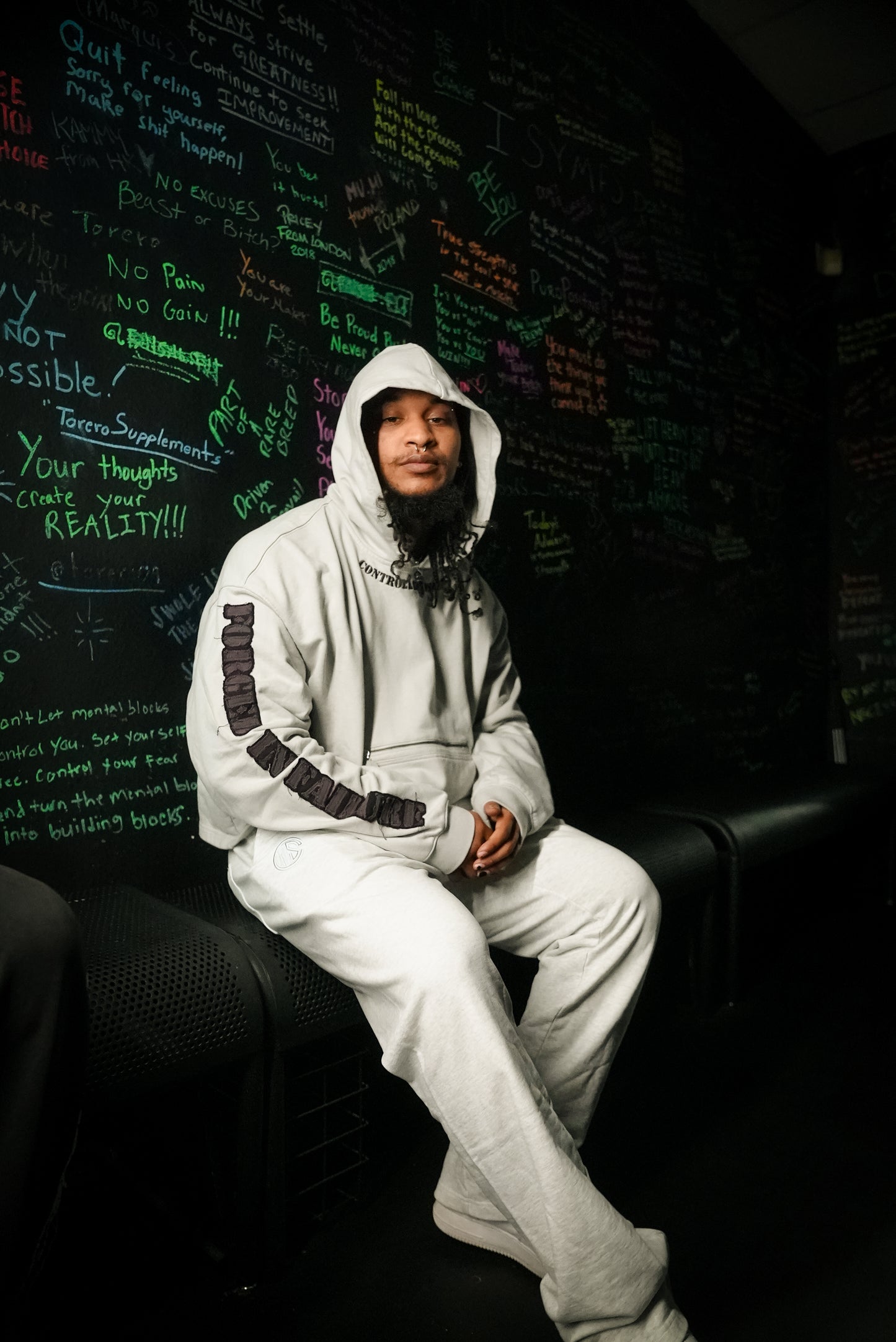 Silver Gray CI Patched Crop Hoodie