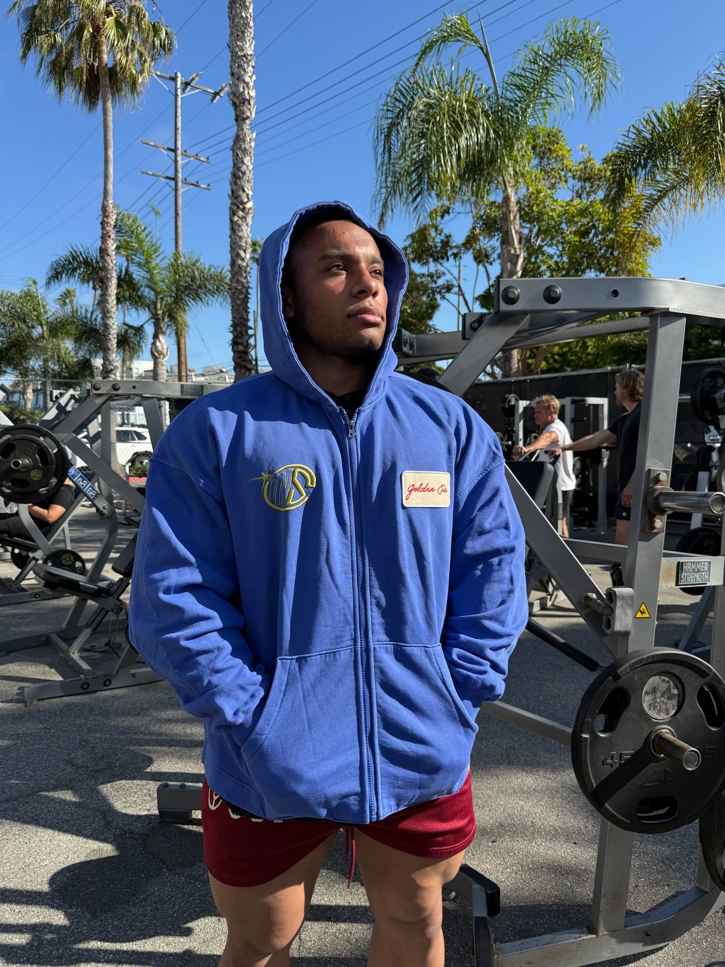 Royal Blue Vintage Washed Zip Up Hoodie