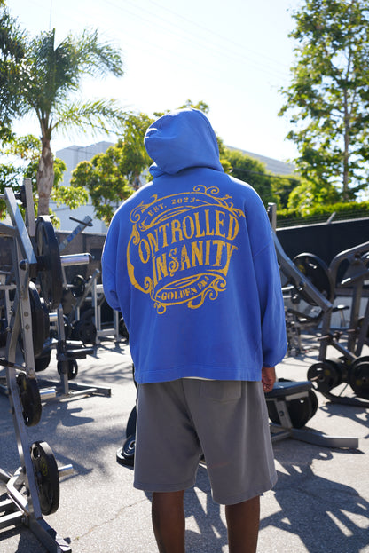 Royal Blue Vintage Washed Zip Up Hoodie