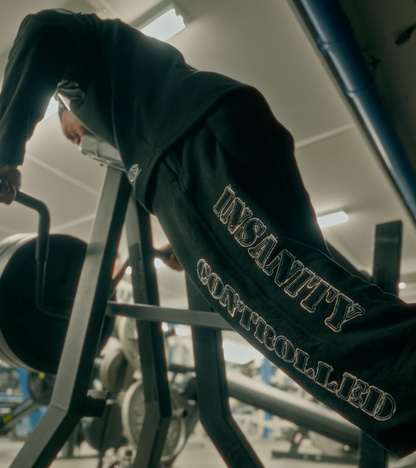 White on Black Heavyweight Distressed Sweatpants