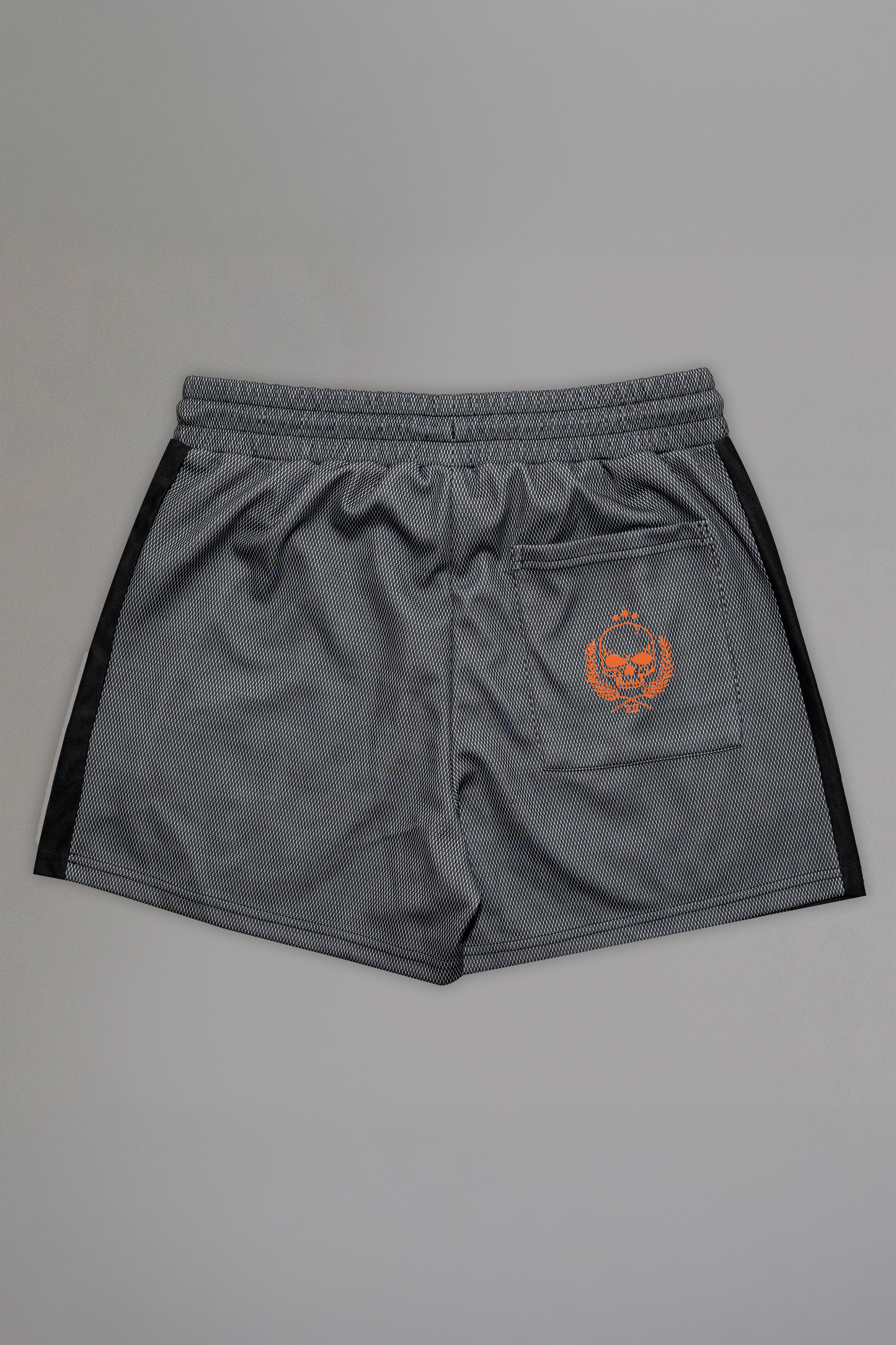 Orange Striped Mesh Shorts